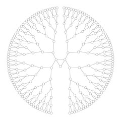 symmetrical tree diagram butterflybird like shape, symbolizing flight with its elegant wings and delicate node connections raster version