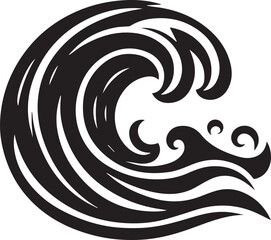 Wave silhouette icon vector art illustration