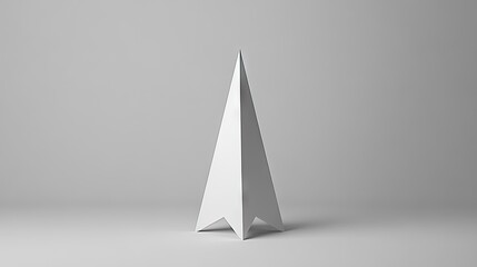 Fototapeta premium Geometric white object on a plain background.