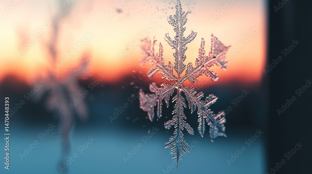 Poster A Delicate Snowflake Is Displayed Against A Soft Background