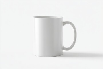 Fototapeta premium Plain white mug on a white background. Perfect for adding your own design!