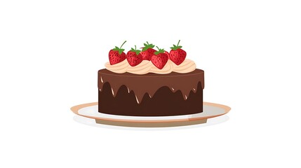 Chocolate Cake with Strawberries. (1)