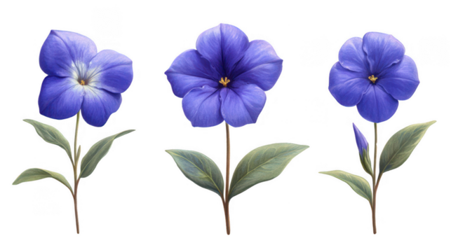 Elegant Blue Flowers with PNG Transparent Background for Creative Projects