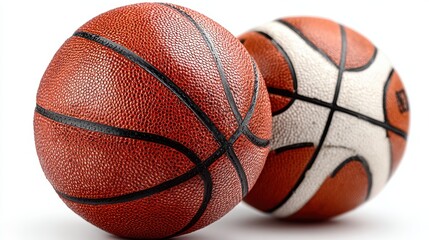 Fototapeta premium Two basketballs isolated on white background