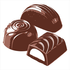 White Background with Chocolate Bonbons