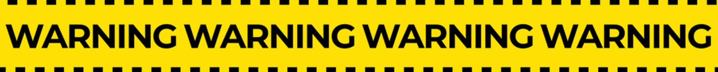 Warning Sign with Strip Lines with Yellow Background and Black Text Banner Design
