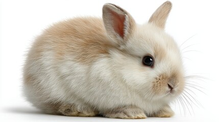 Fototapeta premium Fluffy rabbit isolated on white background