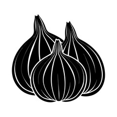 onion isolated on white vector art silhouette