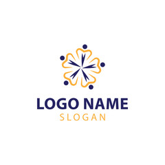 Welfare logo design, Social work logo, Organization logo design, Hand care charity logo emblem design template. rising star logos, Social foundation for human welfare vector illustration	