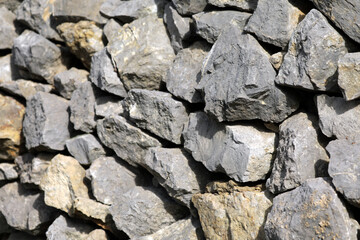 Natural stone wall made of large stones