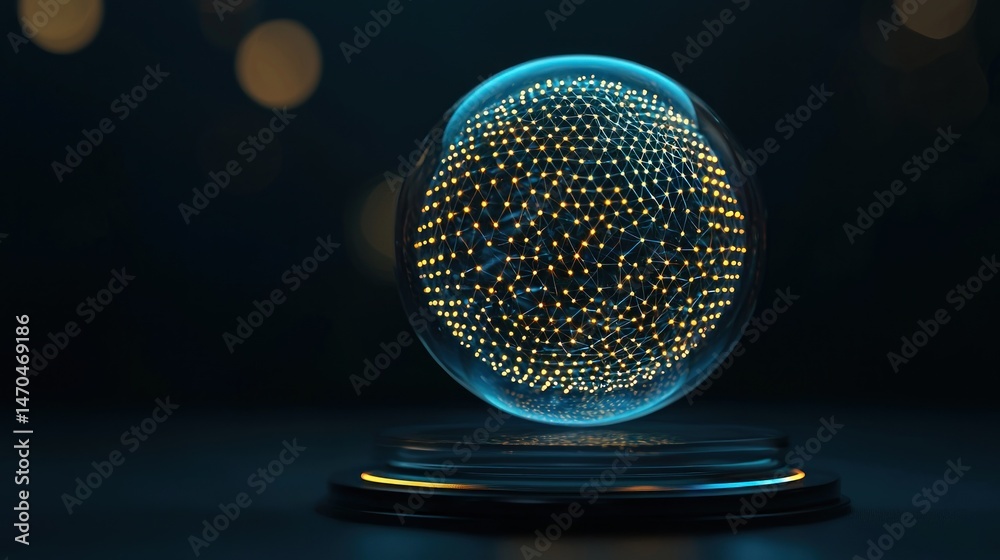 Poster A sphere displaying a network of interconnected glowing dots
