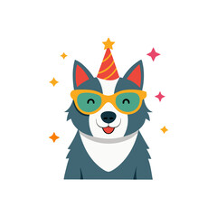 Dog In Party Glasses