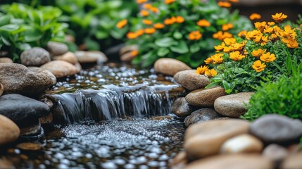 Miniature garden waterfall