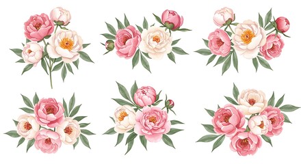 Seamless Pattern with Pink and White Roses
