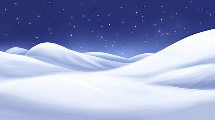 Fototapeta premium Nighttime snowy mountainscape under a starry sky.