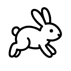 Fototapeta premium Leaping cartoon bunny with bold lines