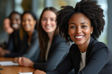 business businesswoman office mature middle aged group woman portrait corporate manager  black businessperson teamwork team partner