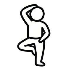 Fototapeta premium Minimalist black and white line drawing of a person doing a yoga pose for wellness and mindfulness themes 