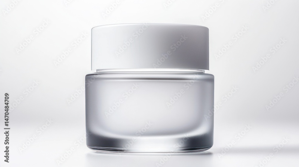 Poster a cosmetic product container against a soft gradient background