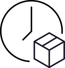 Fototapeta premium Box and Clock Outline Sign for Graphic and Web Design, Apps, Adverts, Various Cards