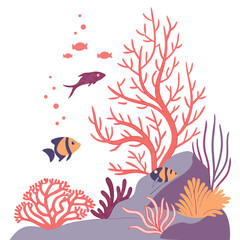 simple colourful of Coral reef