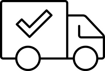 Checkmark by Deliver Truck Minimalistic Icon Pictogram for Web and Graphic Design, Apps, Banners, Social Network and Cards