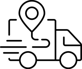 Simple Icon of Map Pin over Plane for Graphics, Concept, Apps