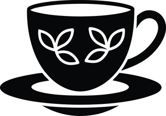 Cup And Saucer Vine Icon Vector Illustration
