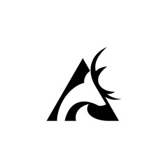 Obraz premium letter A deer logo