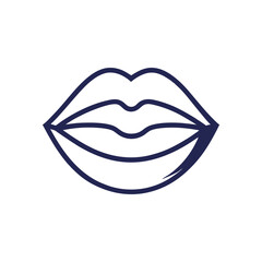 red lips isolated on white icon vector art