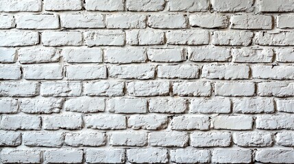Obraz premium Whitewashed brick wall texture, showing uniform rectangular bricks with subtle variations in tone and shading, creating a clean and simple background