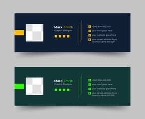 Email Signatures, Email signature Template Design, Email signature facebook cover design template or email footer and corporate personal social media banner.