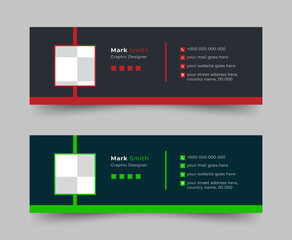 Email Signatures, Email signature Template Design, Email signature facebook cover design template or email footer and corporate personal social media banner.