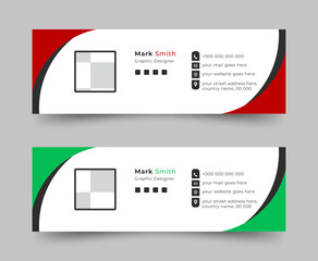 Email Signatures, Email signature Template Design, Email signature facebook cover design template or email footer and corporate personal social media banner.