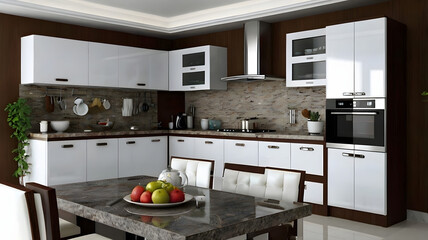 modern kitchen interior with kitchen