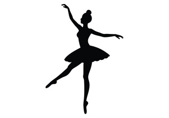 Ballet Dancer En Pointe Arms in Fifth Position Silhouette