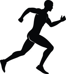 Runner Mid Stride Arms Pumping Silhouette