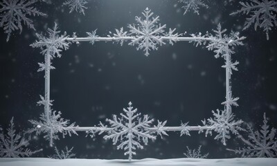Delicate snowflake frame, perfect for Christmas card ,  holiday card,  ice,  winter wonderland