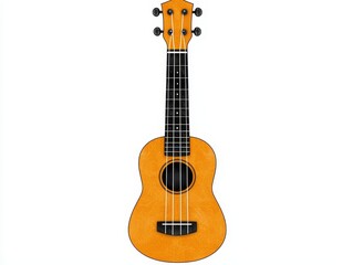 Obraz premium Light Orange Ukulele on White Background