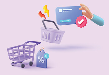 3D vector shopping illustration