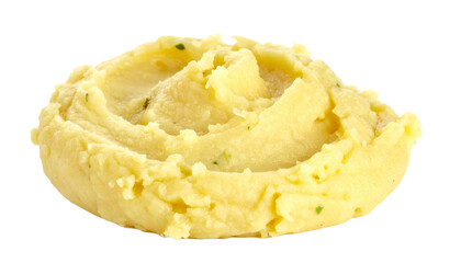 A close-up of a fluffy and creamy mashed potatoes, perfect for dinner.