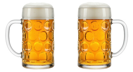 Isolated two beer mugs