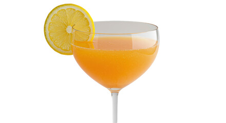 Isolated glass of orange juice with lemon