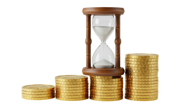 Isolated Hourglass with Coins