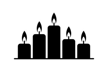 Black candles vector illustration for decoration
