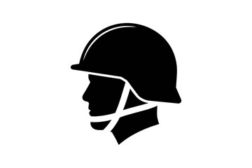 Construction worker hard hat safety helmet silhouette