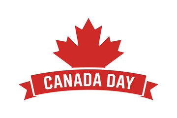 Celebrate canada day with maple leaf and banner