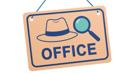 Isolated Office Sign