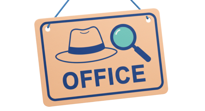 Isolated Office Sign