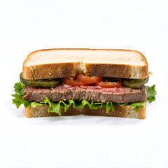 Delicious international sandwiches set isolated on white background - professional food images generated using AI